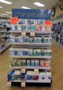 Stop smoking product display.